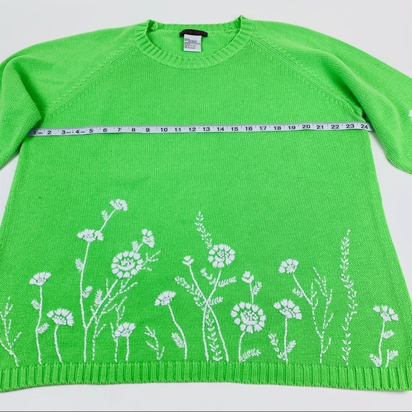 Blaine Trump - Long Sleeves Sweater- Green -1X - Picture 3 of 6